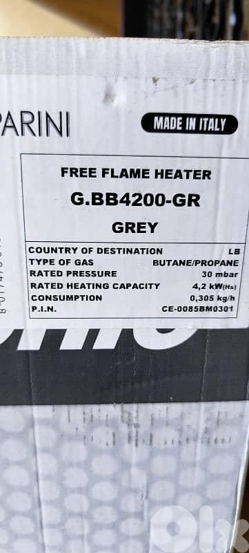 GASPARINI HEATER.  GAS HEATER SUPER quality italian brand 3