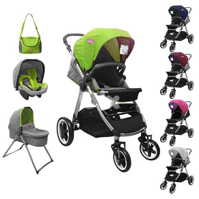 Luxuries Baby Stroller With Portable Bed Car Seat - عربة أطفال فاخرة