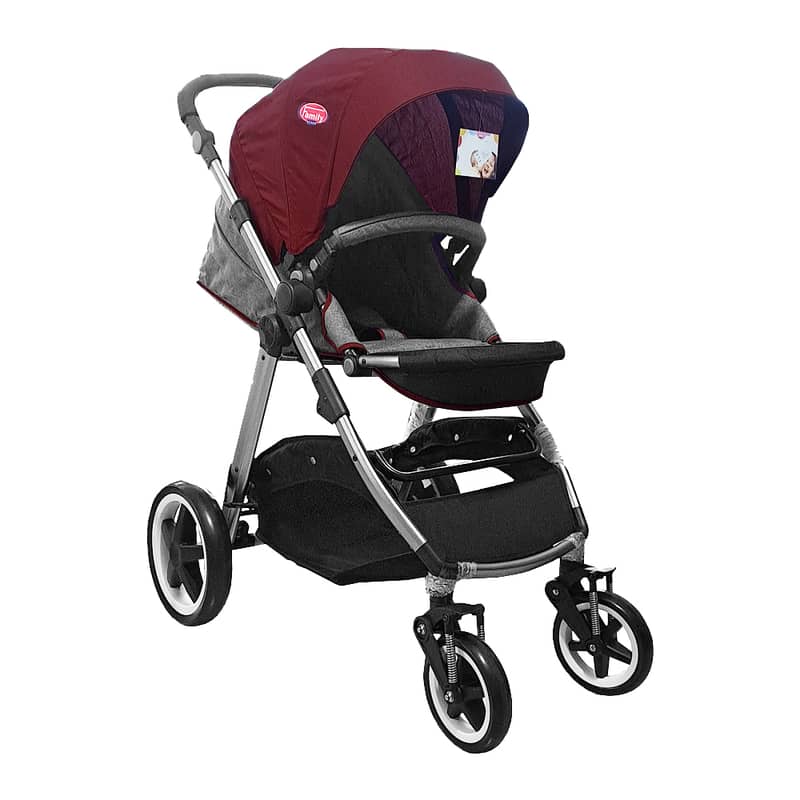 Luxuries Baby Stroller With Portable Bed Car Seat - عربة أطفال فاخرة 7