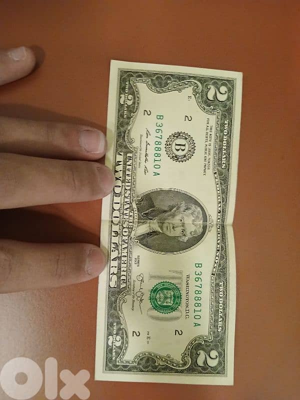 2 dollars bill 100% authentic 0