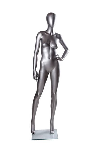 Silver plastic mannequins