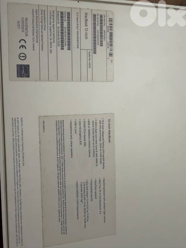 Apple MacBook 12‑inch (Retina, 2017, model A1534 3