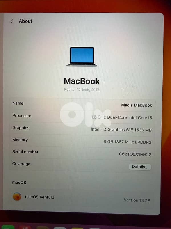 Apple MacBook 12‑inch (Retina, 2017, model A1534 4
