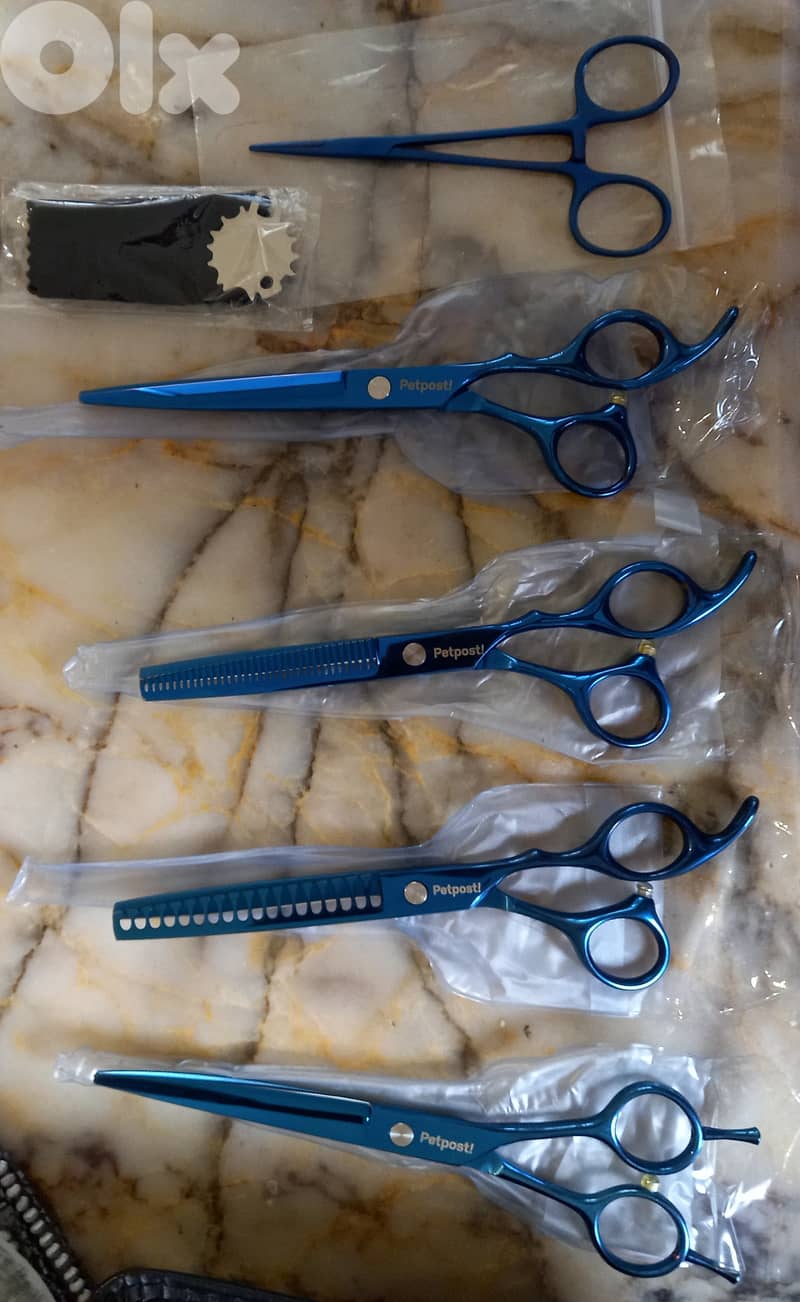 طقم مقص اصلي ألماني للكلاب والقطط 0