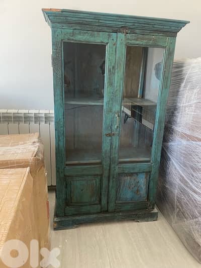 Antique Tv unit with center table and cabinet