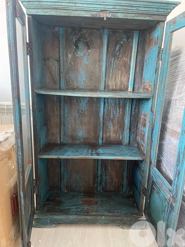 Antique Tv unit with center table and cabinet 1