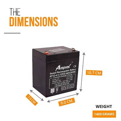 Rechargeable battery 12 Volt 4.5 Ah