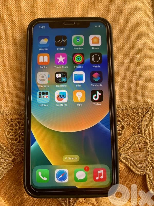 تلفون أيفون xs مغير شاشة بلا فيس أيدي مستعمل نضيف السعر 115$ 4