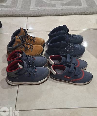 4 brands boots for boys like new size 34 & 35