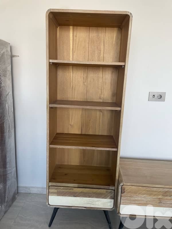 Antique Tv unit with center table and cabinet 5