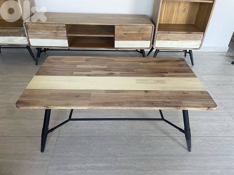 Antique Tv unit with center table and cabinet 6