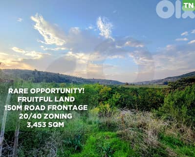 Prime 3,453 SQM Land, asphalt Road, zgharta ,chwalit REF#TN129797