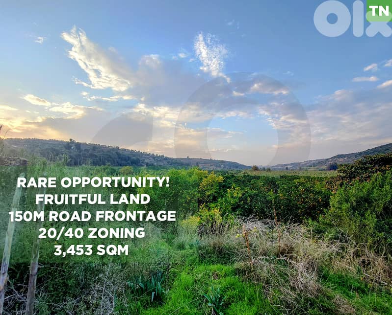 Prime 3,453 SQM Land, asphalt Road, zgharta ,chwalit REF#TN129797 0