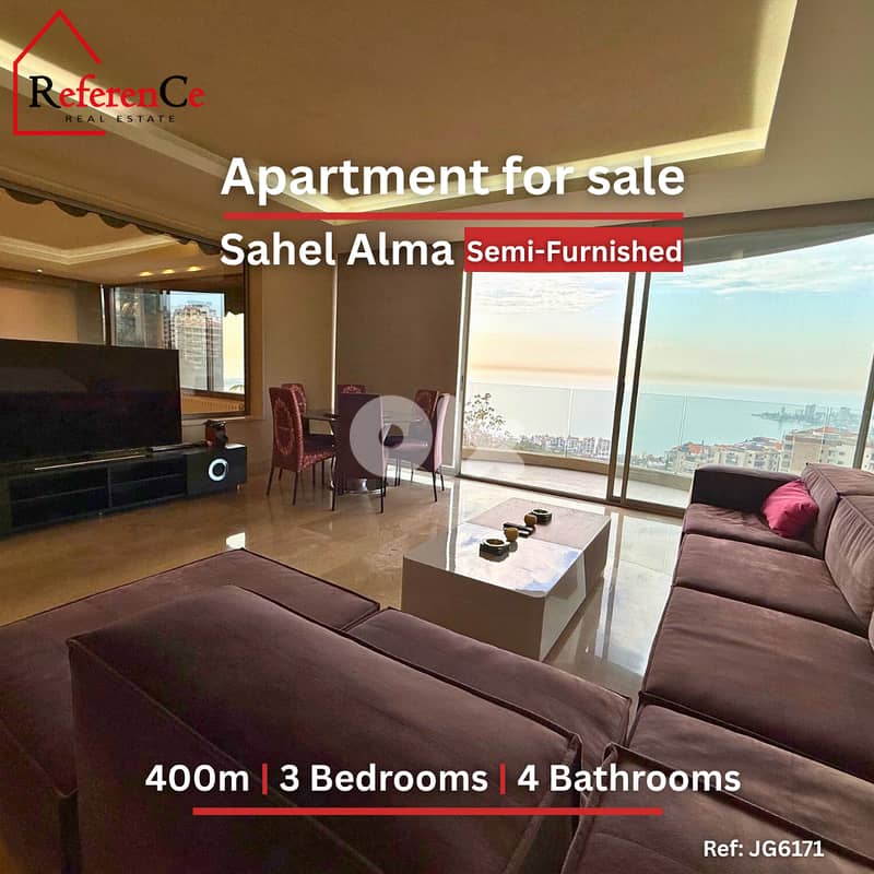 Semi-furnished apartment in Sahel Alma شقة نصف مفروشة في ساحل علما 0