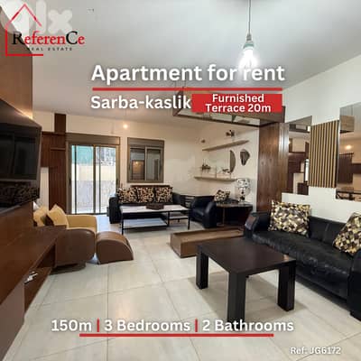 Furnished apartment/terrace sarba-kaslik شقة مفروشة/تراس صربا-الكسليك
