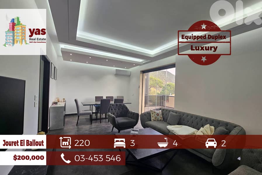 Jouret El Ballout 220m2 | Duplex | Equipped | Prime Location | View|OH 0