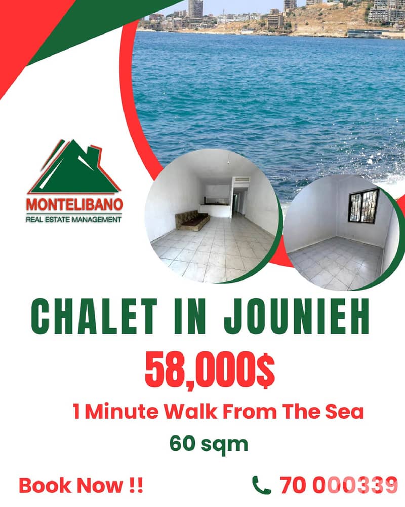 60sqm Chalet For Sale in Jounieh (جونيه), "1 Minute Walk From The Sea" 0