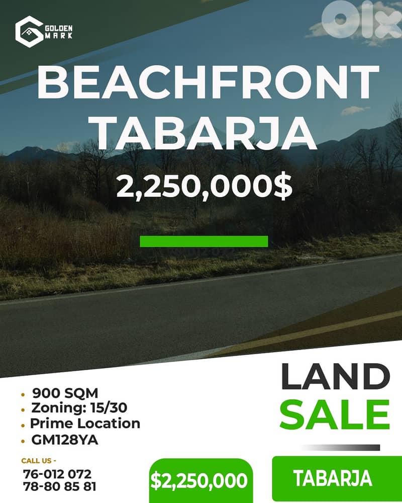 Land for sale in Tabarja -  أرض للبيع في طبرجا 0