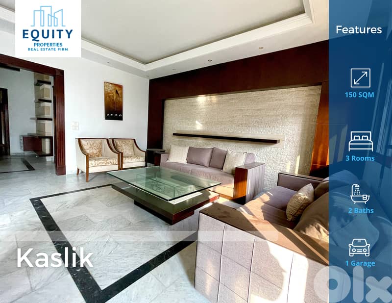 Furnished 150 SQM Apartment For Rent In Kaslik شقة للإيجار #RK234158 0