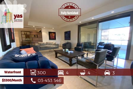 Dbayeh/Waterfront 300m2 | Upgraded | Furnished | View | Rent | SD |