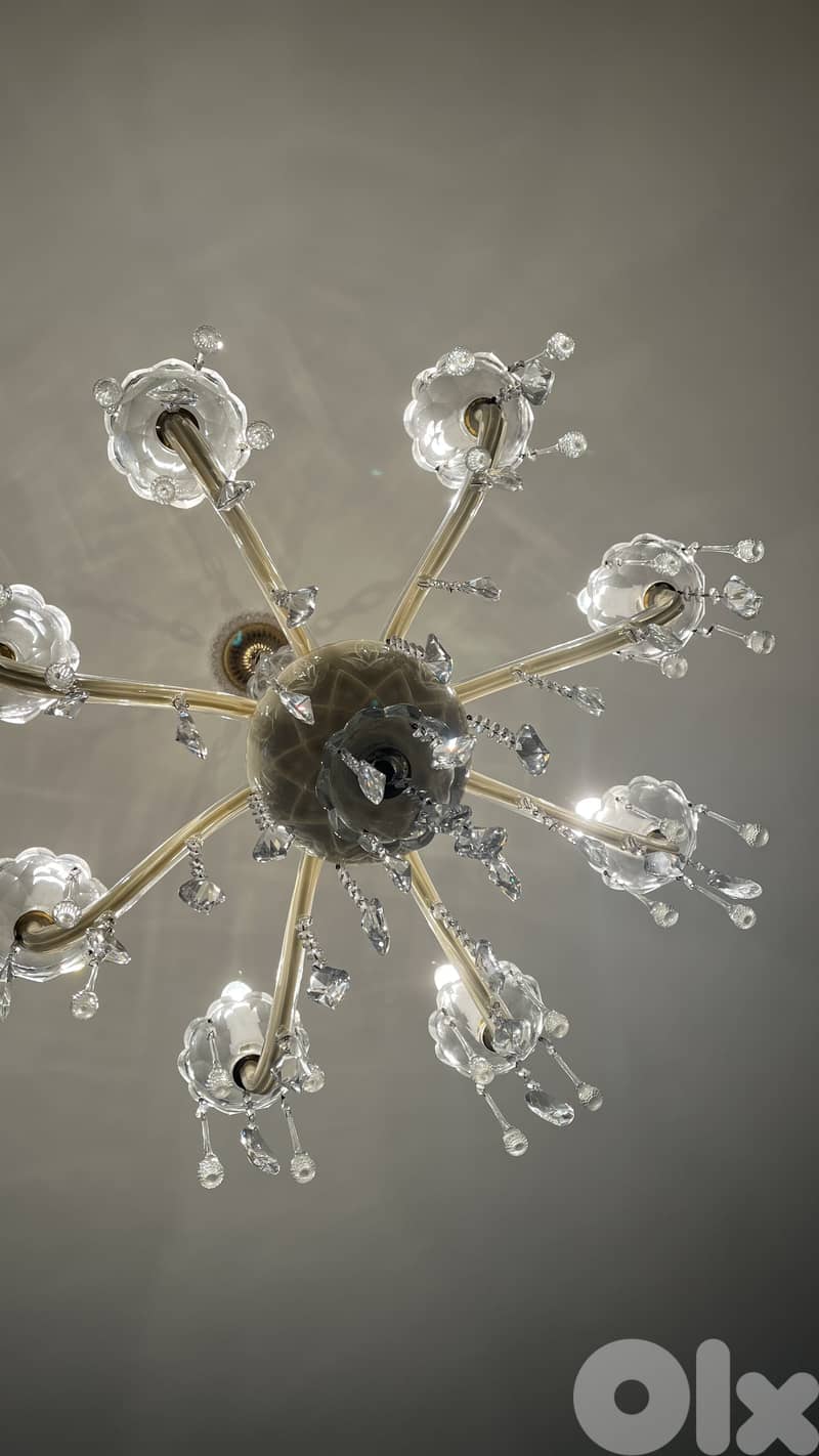 Bohemian Crystal Chandelier, Real Crystal in Excellent Condition 1