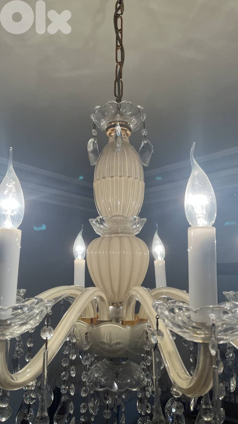 Bohemian Crystal Chandelier, Real Crystal in Excellent Condition 2