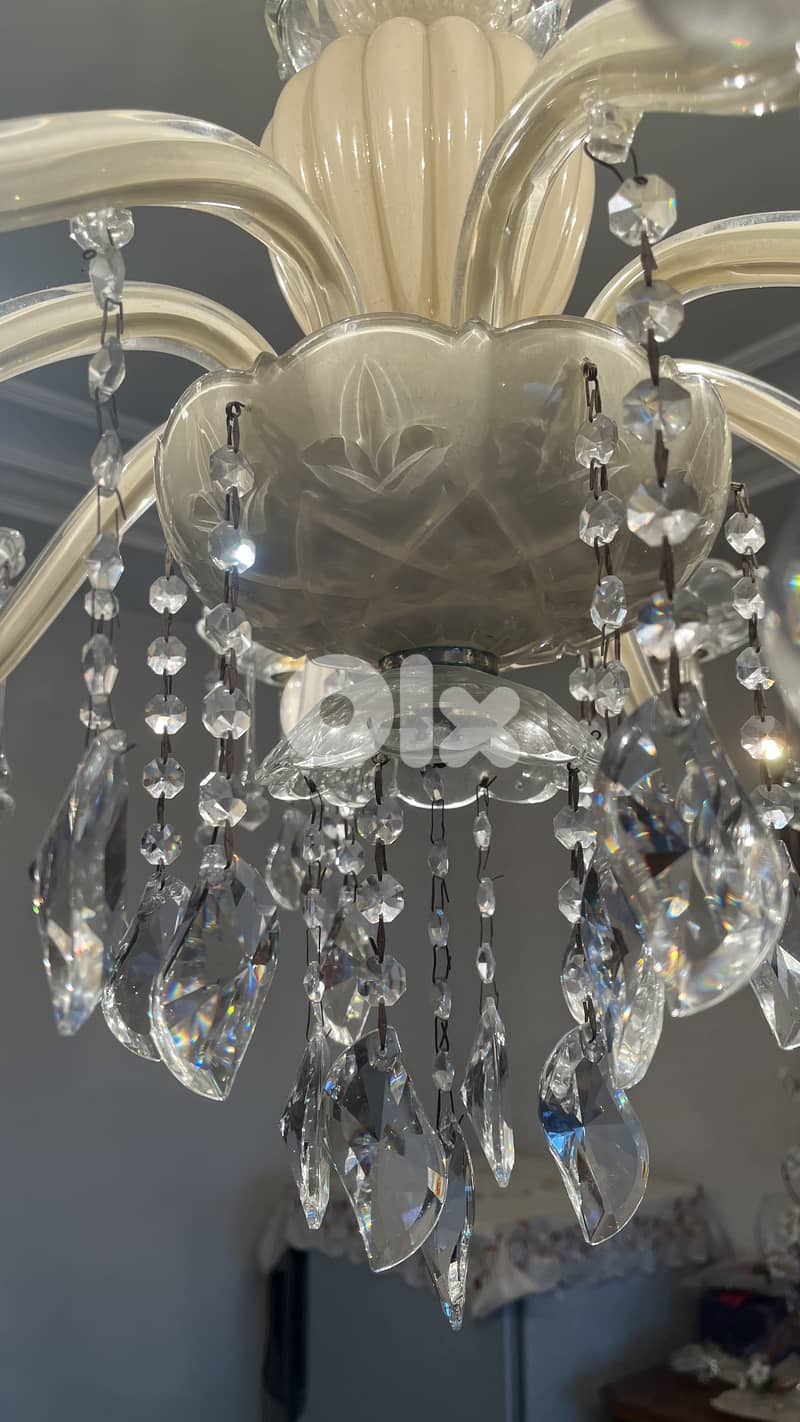 Bohemian Crystal Chandelier, Real Crystal in Excellent Condition 3