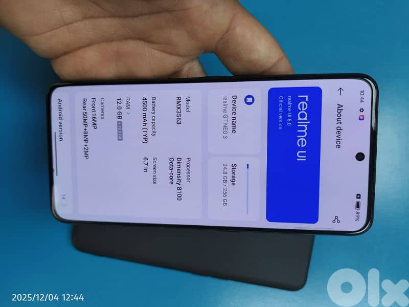 Realme GT Neo 3 256/12 ram like new 6