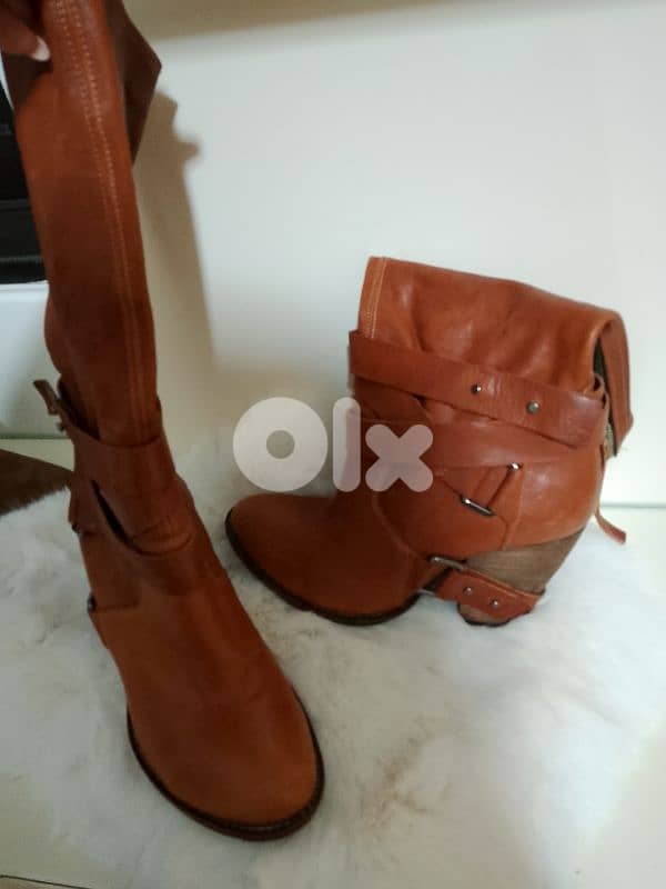 بوتين bottine مع كعب جلد اصلي 1