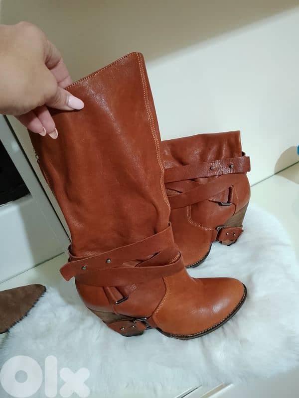 بوتين bottine مع كعب جلد اصلي 2