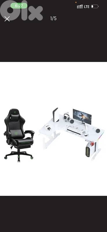 mega gaming combo 160cm gaming desk + razer gaming chair 1