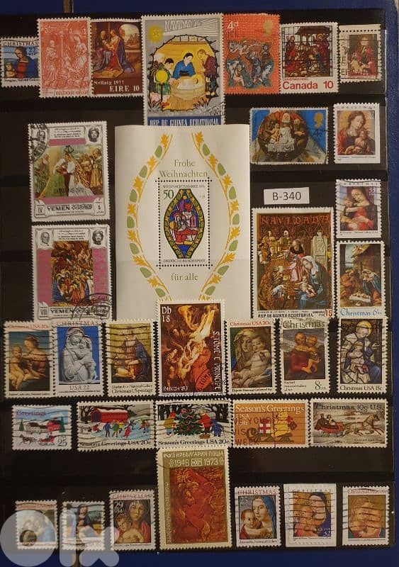 Christmas & Seasons Greetings old stamps Lot# B-340 0
