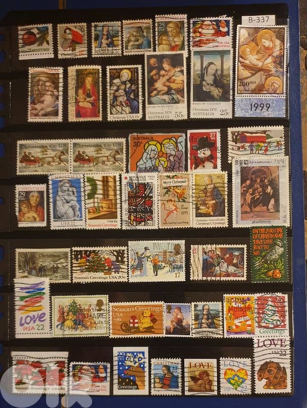 Christmas & Seasons Greetings old stamps Lot# B-337 0