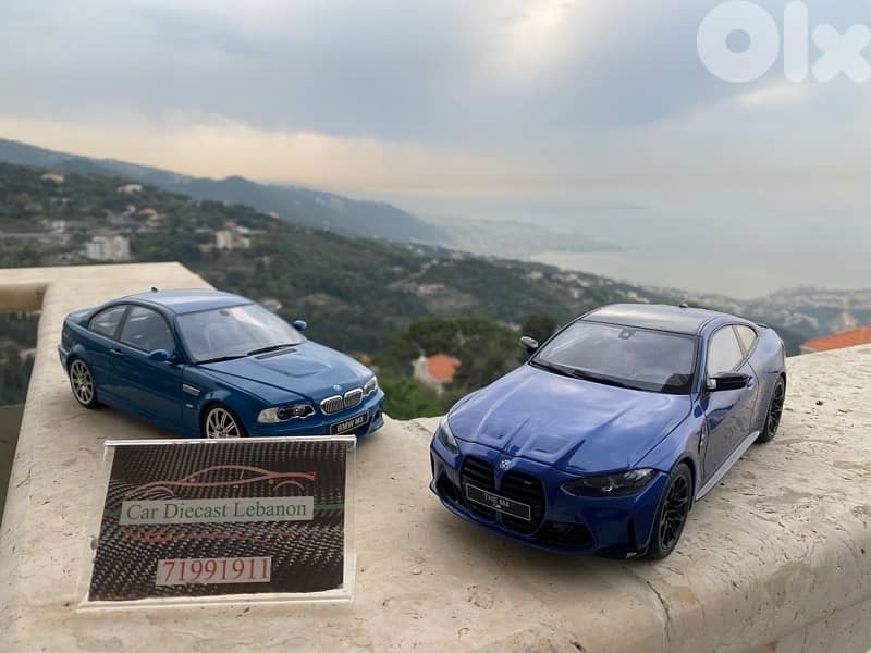 bmw m3 and m4 diecast model car scale 1/18 0