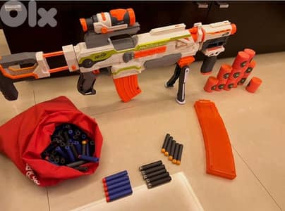 giant nerf machine gun xl - with bullets and storage