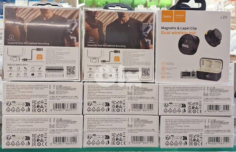 HOCO DUAL WIRELESS MIC MAGNETIC & LAPEL CLIP L22 0