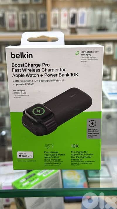 Belkin boostcharge pro power bank for apple watch 10k usb-c black