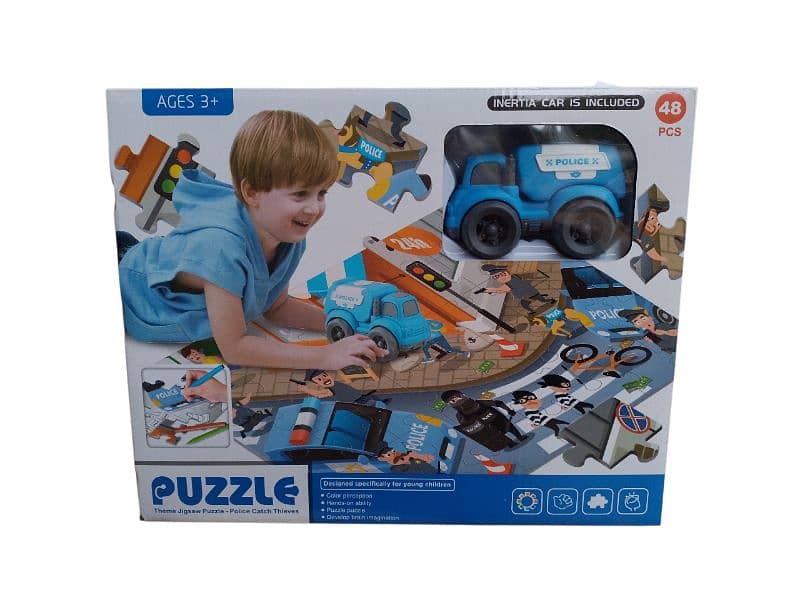 48 pieces police coloring puzzle 0