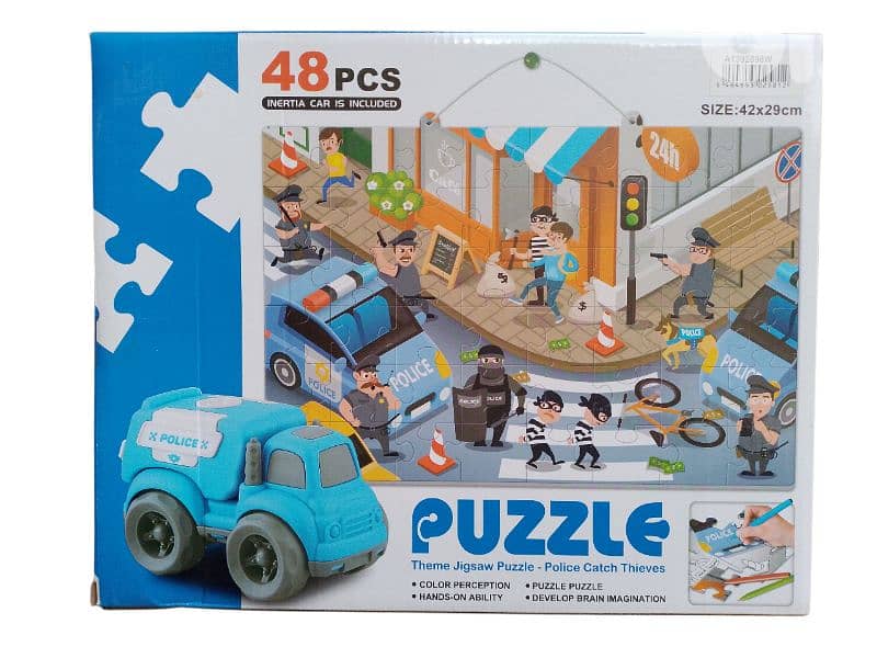 48 pieces police coloring puzzle 1