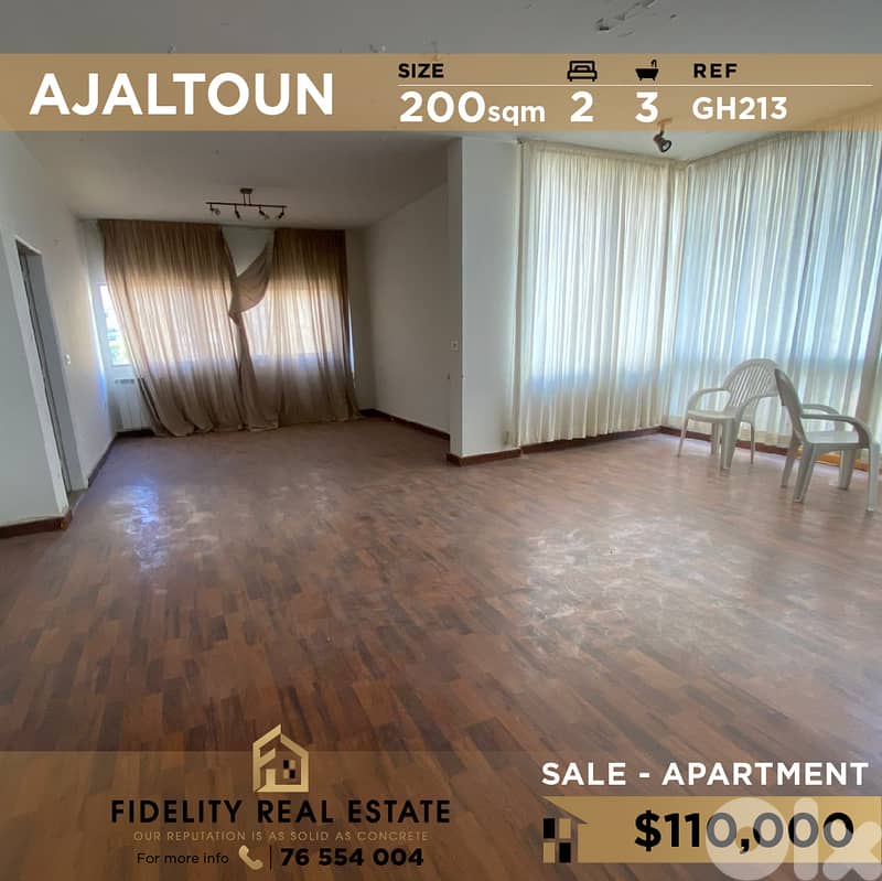 Apartment for sale in Ajlatoun GH213 شقة للبيع في عجلتون 0