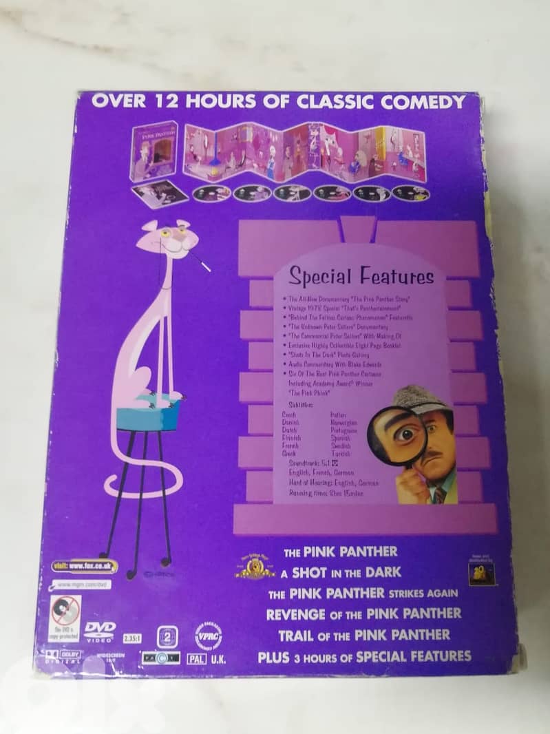 The Pink Panther 5 movies plus bonus disc box set 3
