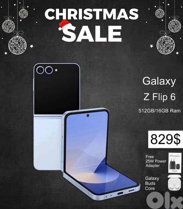 CHRISTMAS SALE  FLIP6 16/512gb with free galaxy buds core and adapter 0