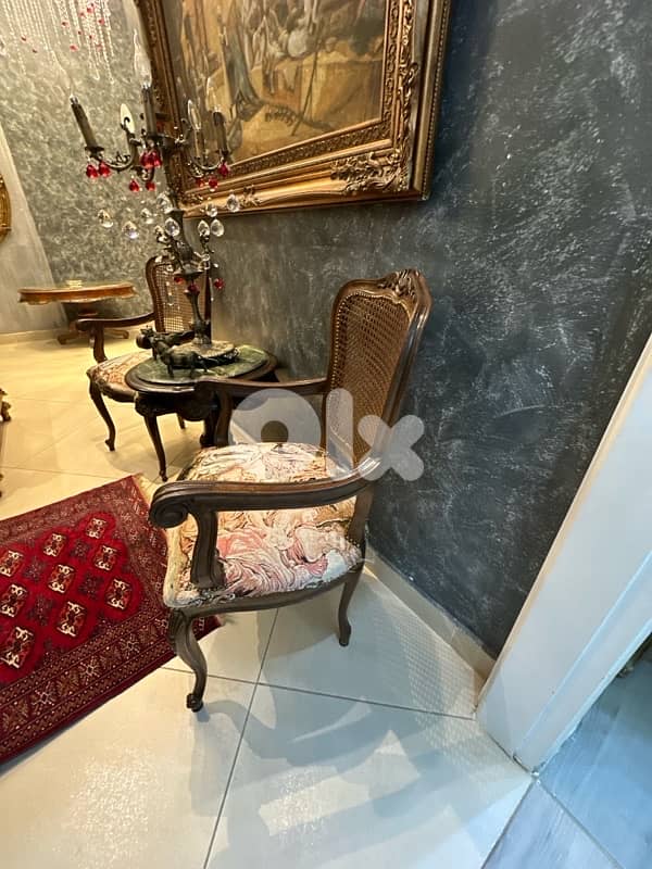 2berjer and table marble auntique 1