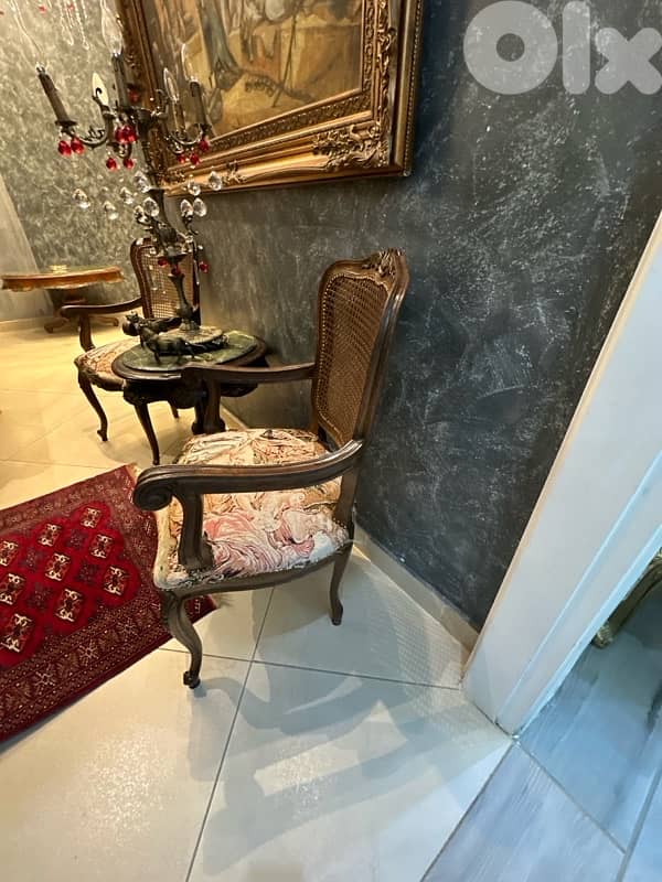 2berjer and table marble auntique 2