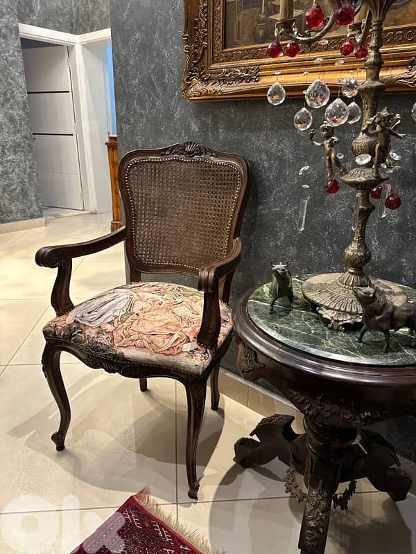 2berjer and table marble auntique 3