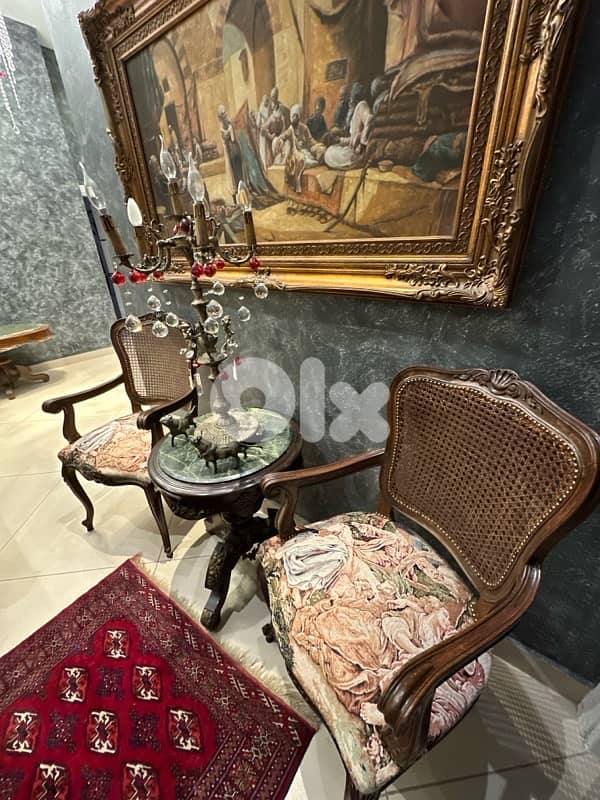 2berjer and table marble auntique 6