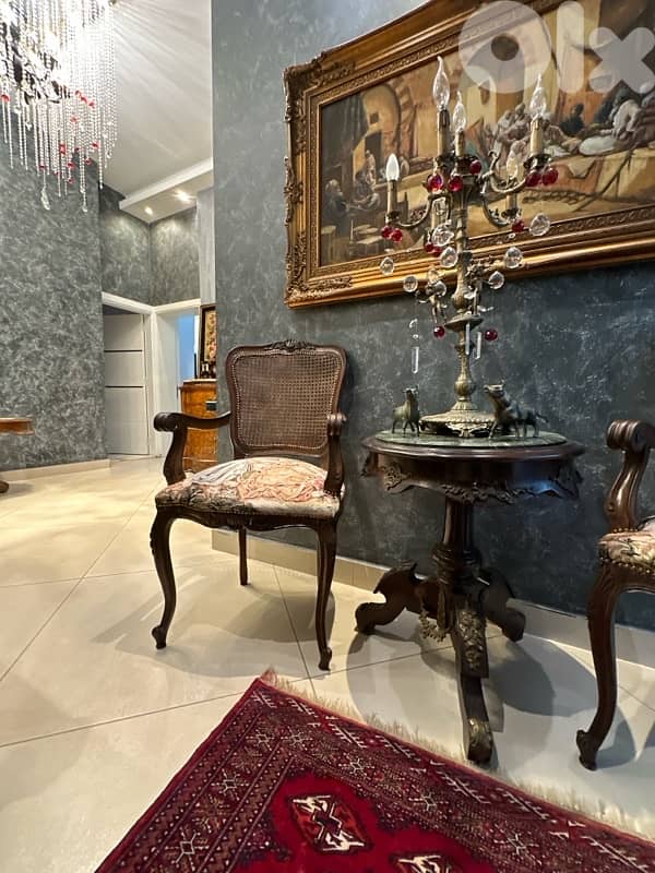 2berjer and table marble auntique 9