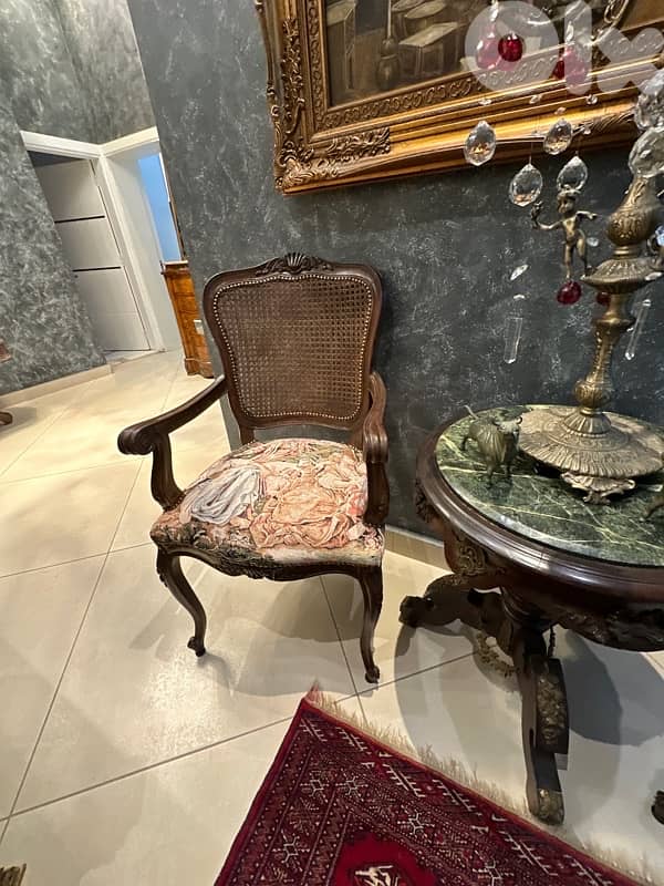 2berjer and table marble auntique 10