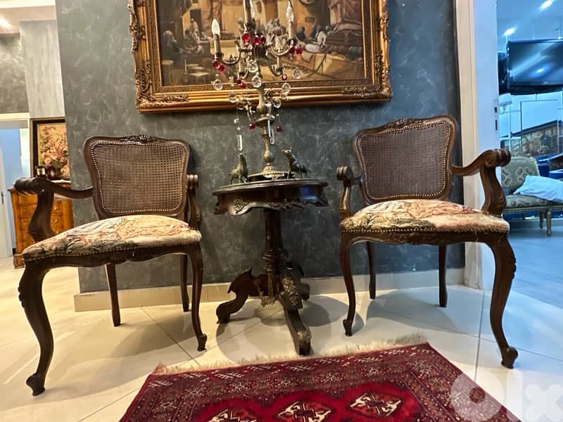 2berjer and table marble auntique 11