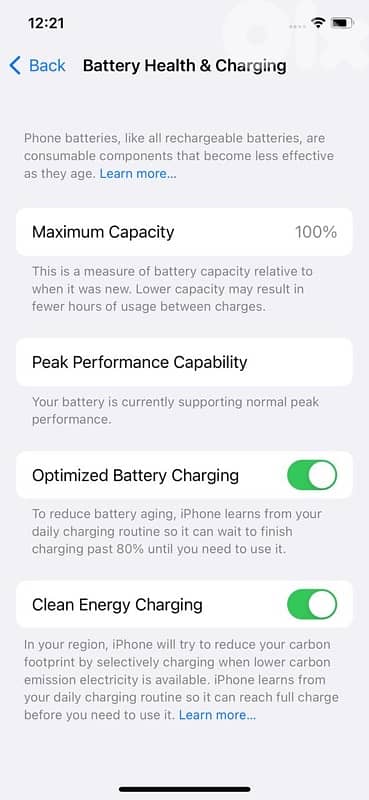 Iphone x very clean battery